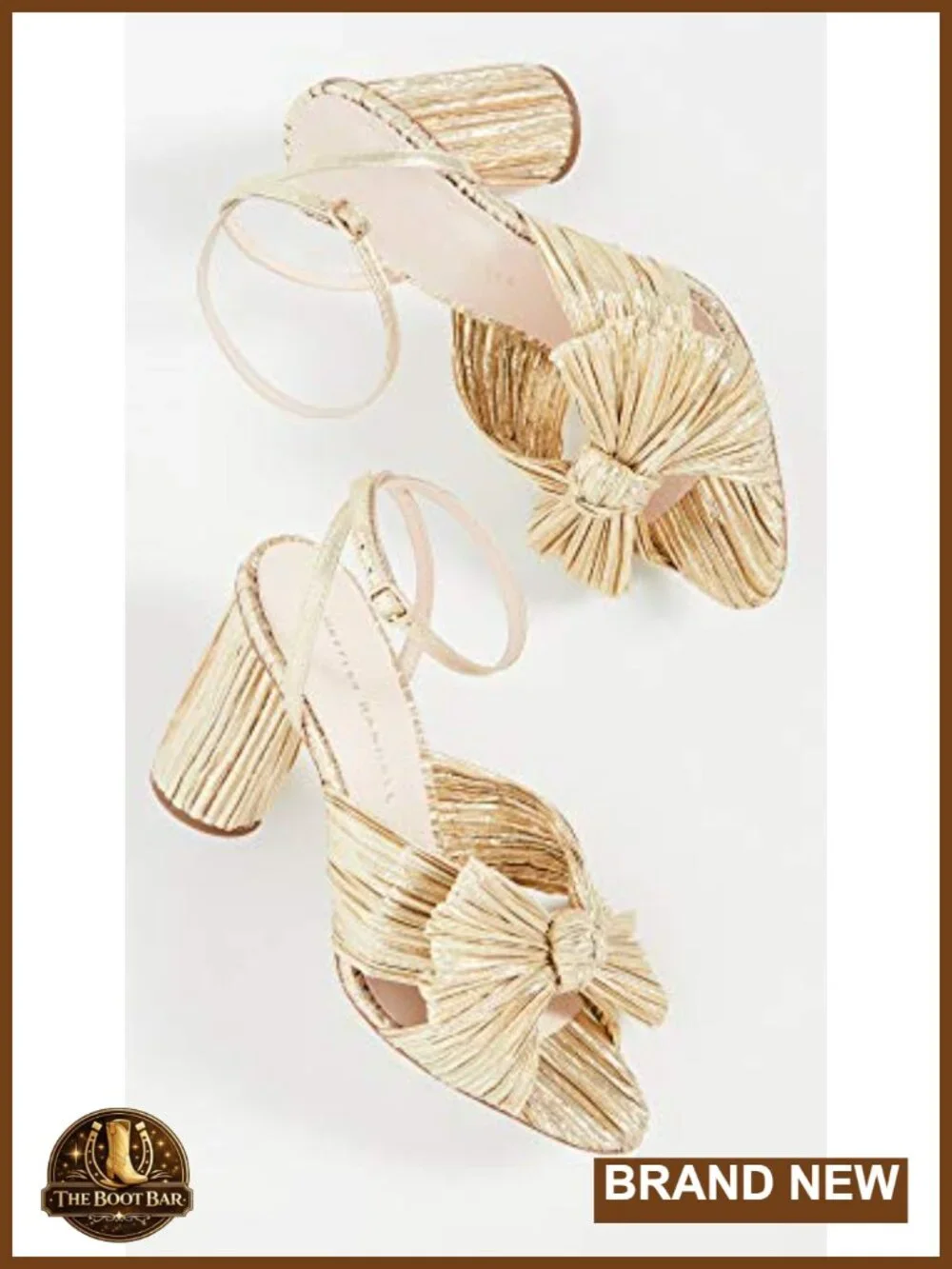 Loeffler Randall Camellia Pleated Bow Heeled Sandals with Ankle Strap